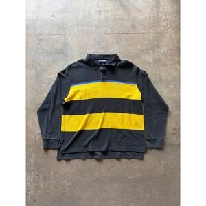 Vintage Polo Sport Ralph Lauren Rugby Shirt XXL Striped Yellow 90s Long V8